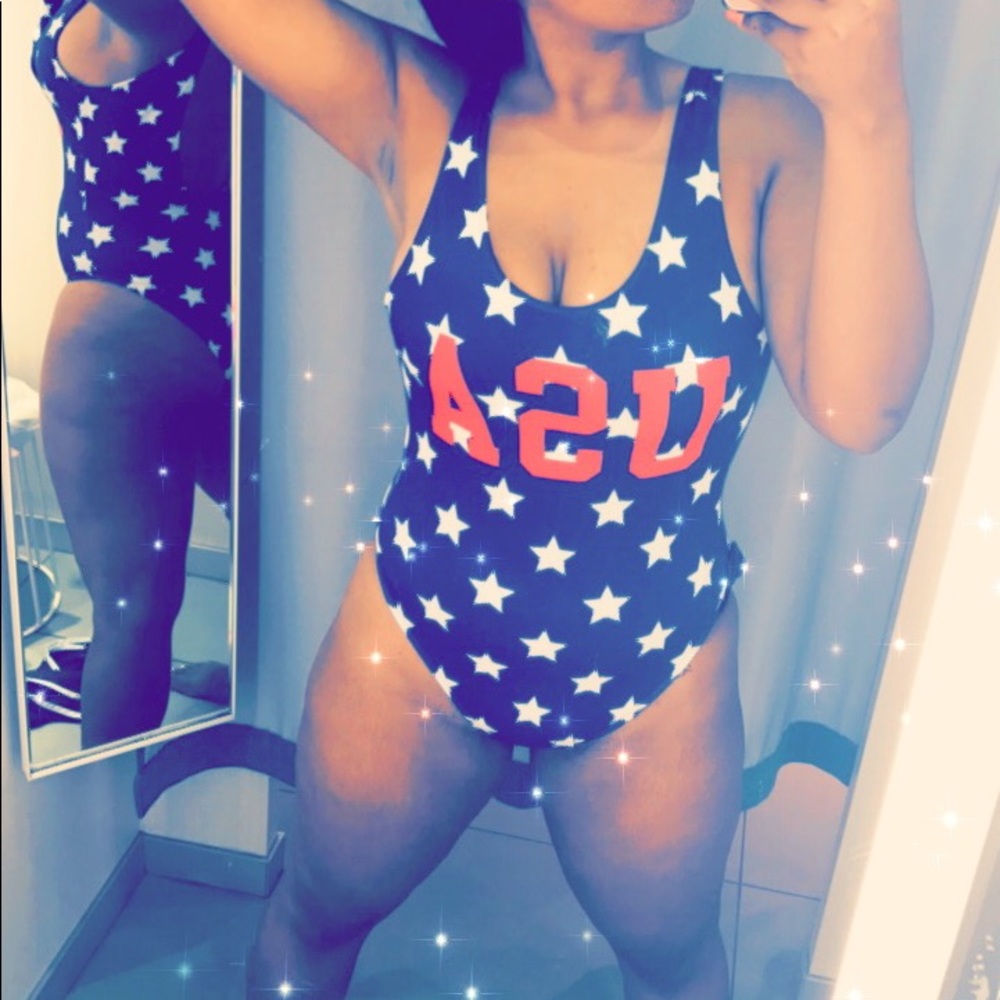 USA one piece bathing suit !